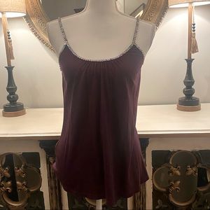 Express Plum Sequin & Bead Trimmed Tank Small S